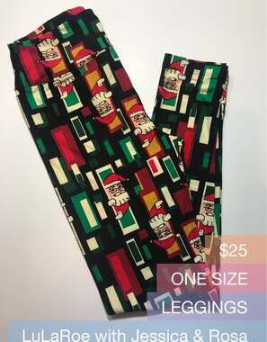 LuLaRoe OS Christmas Holiday Santa Claus Leggings